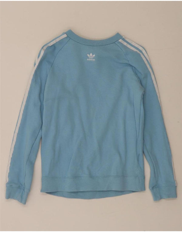 Женский джемпер Adidas UK 8, маленький синий, хлопковый, спортивный