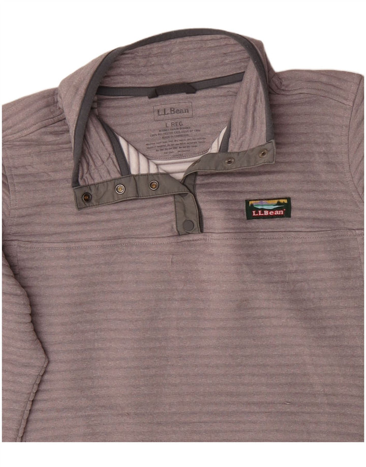 Женский свитер L.L.Bean с воротником на пуговицах, Великобритания 16, большой серый полиэстер