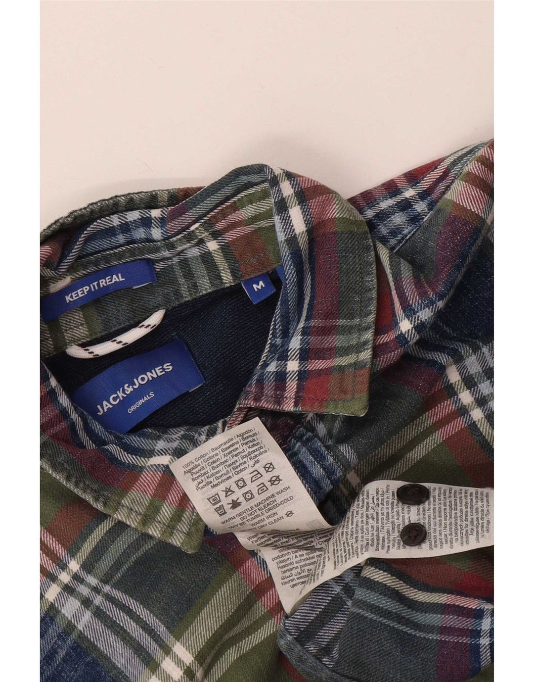 Мужская фланелевая рубашка Jack & Jones среднего размера, зеленая клетка, хлопок
