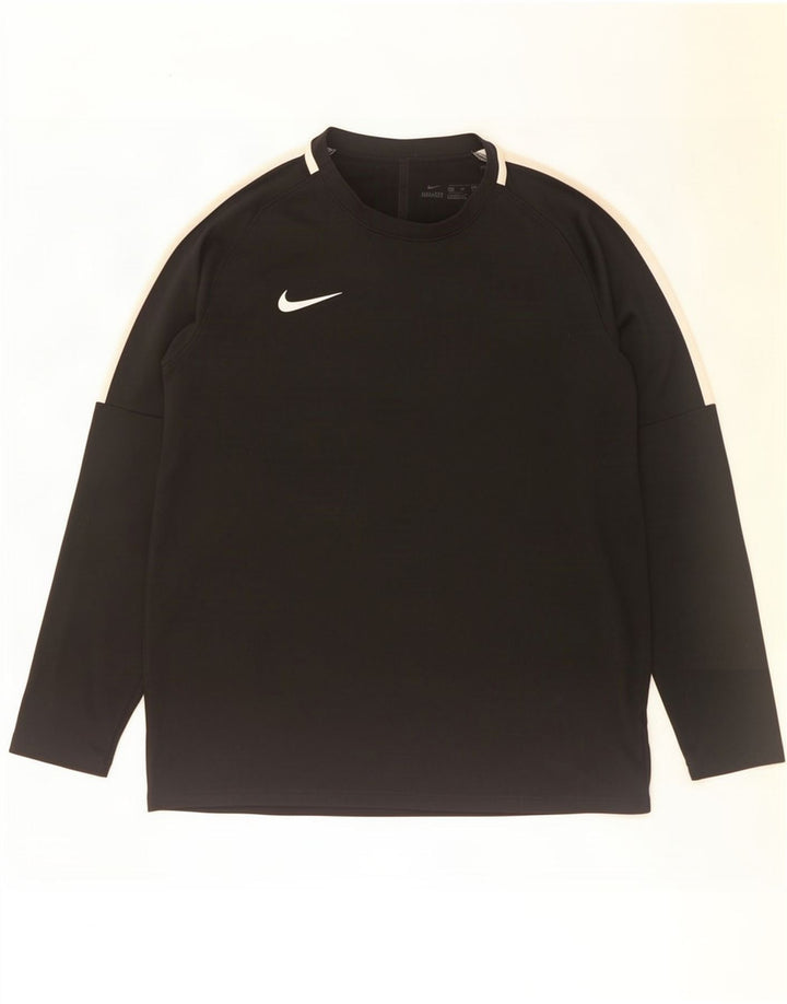 Мужской топ Nike Dri Fit с длинным рукавом, большой черный полиэстер с цветными блоками
