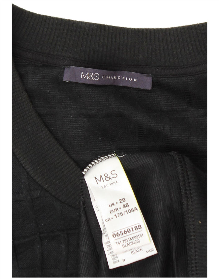 Женский спортивный костюм Marks & Spencer, верхняя куртка UK 20, 2XL, черный полиэстер в клетку