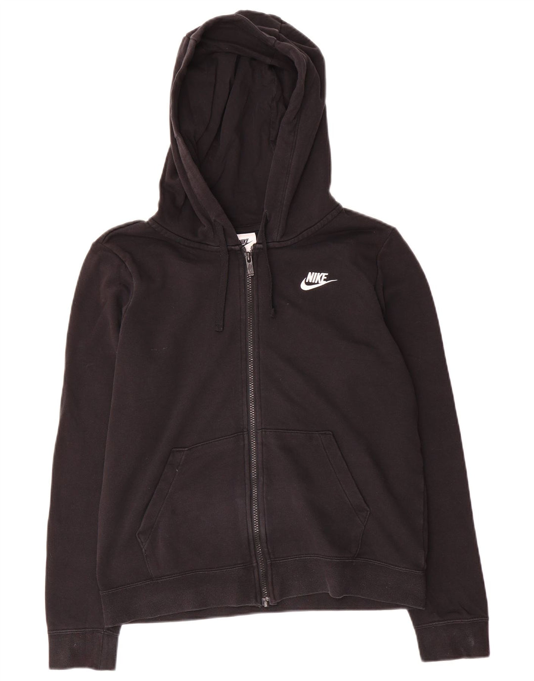 Женский свитер с капюшоном на молнии большого размера Nike UK 10, маленький черный