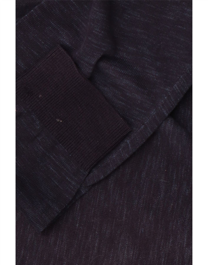 TOMMY HILFIGER Мужской джемпер с круглым вырезом 2XL Темно-синий хлопковый крапчатый свитер