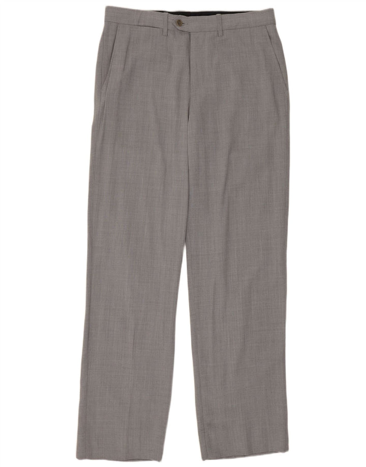 Мужские прямые костюмные брюки Zara EU 40, средние W31 L33, серые, шерстяные