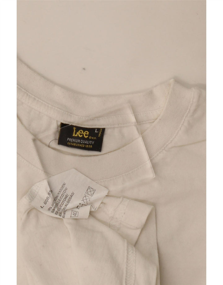 Женская футболка с рисунком LEE Top UK 16, большой белый хлопок