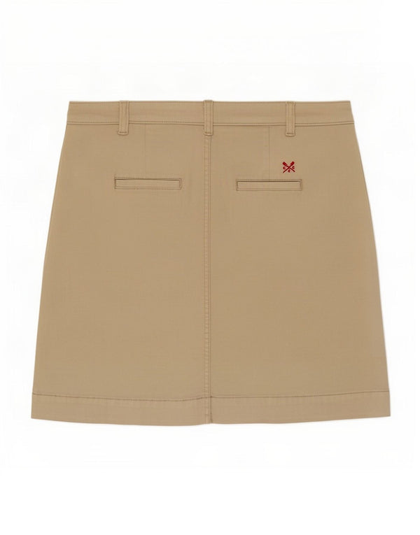Crew Clothing Женская мини-юбка UK 16, большая W36, бежевый хлопок