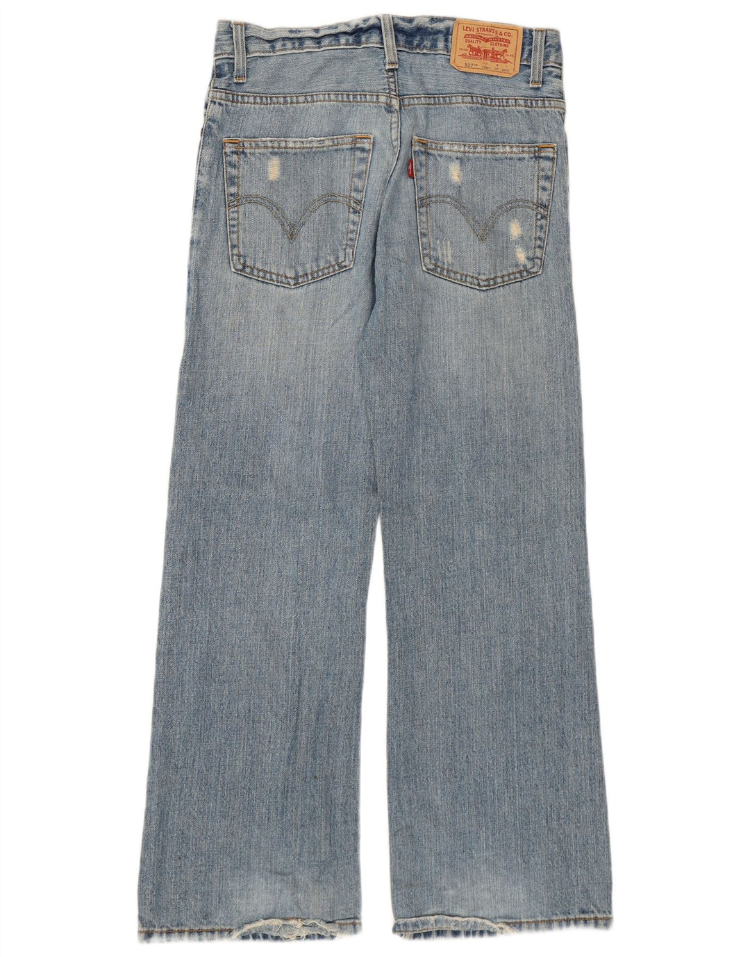 Женские джинсы Levi's 527 с потертостями Bootcut, размер 12, средние W28 L27, синие