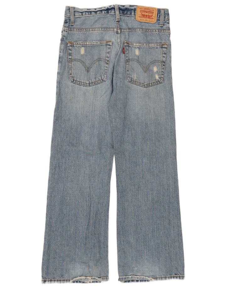 Женские джинсы Levi's 527 с потертостями Bootcut, размер 12, средние W28 L27, синие