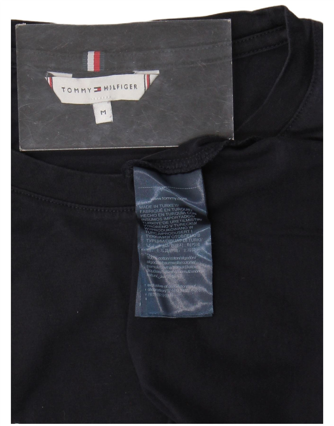 TOMMY HILFIGER Женская футболка с рисунком Top UK 12 Medium Navy Blue Хлопок