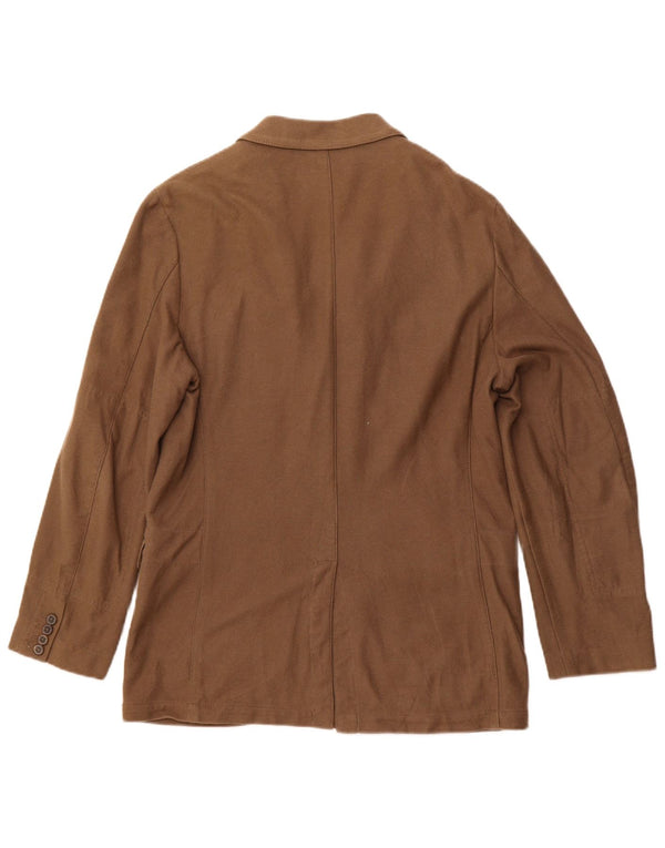 Мужской пиджак MASSIMO DUTTI на 3 пуговицах UK 40, большой коричневый хлопок