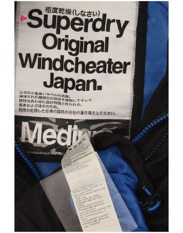 Женская ветровка с капюшоном Superdry UK 14, средний черный нейлон