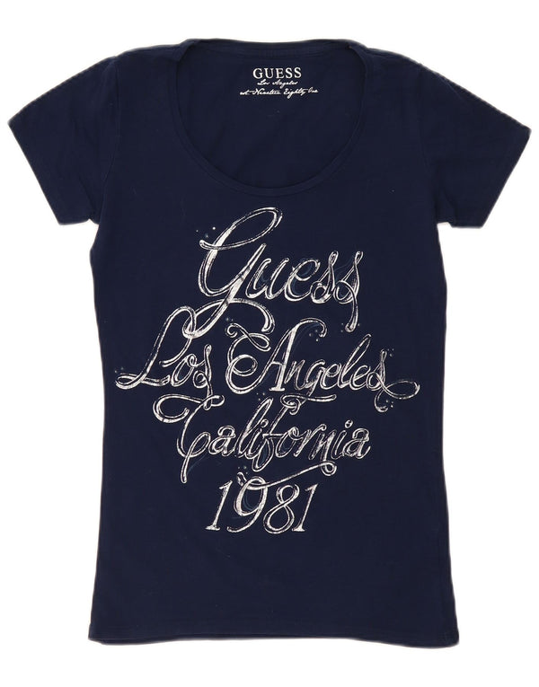 Guess Женская футболка с рисунком Top UK 12 Medium Navy Blue