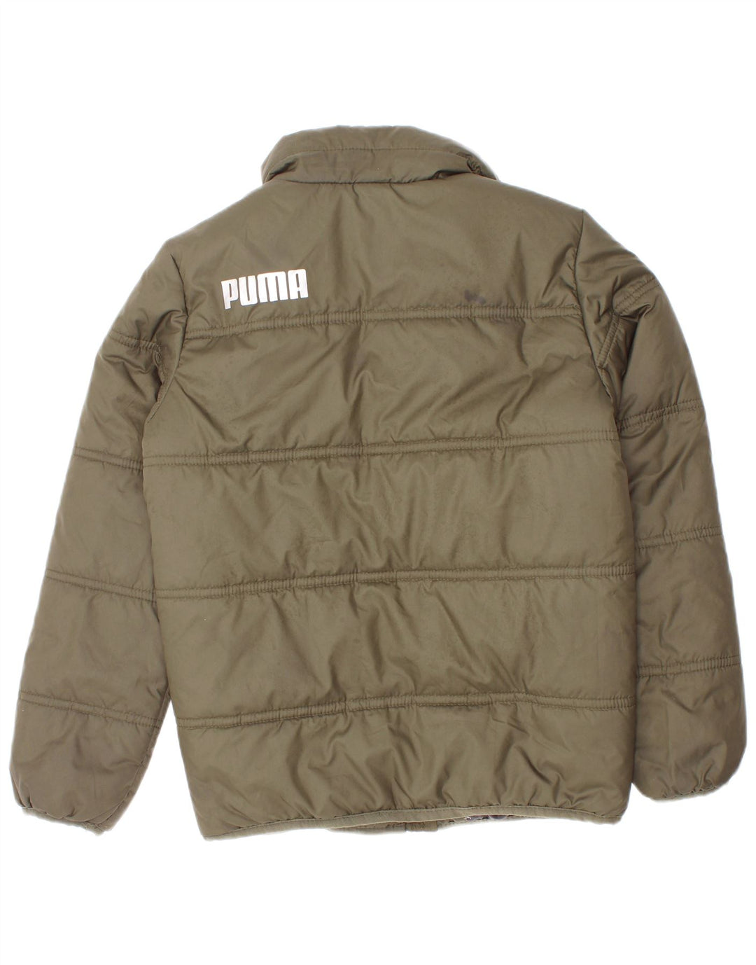 Утепленная куртка Puma для мальчиков с графическим рисунком 5–6 лет, цвет хаки, полиэстер