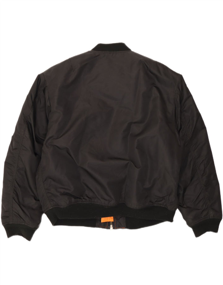 Винтажная мужская куртка-бомбер IT 52/54 XL, черный нейлон