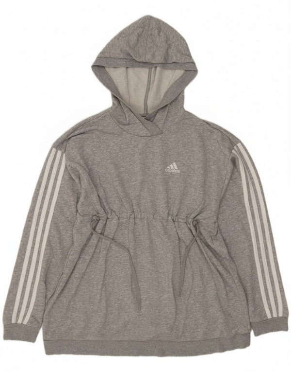 Женский джемпер с капюшоном Adidas Oversized UK 4/6 XS, серый хлопок в крапинку