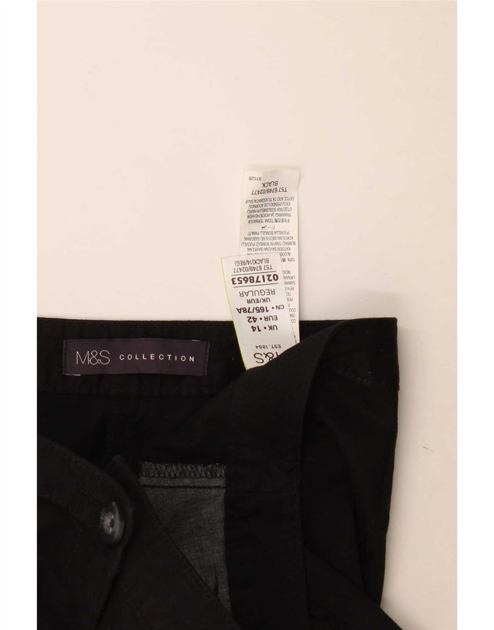 Женские капри стандартного размера Marks & Spencer UK 14, большие W34 L24, черные