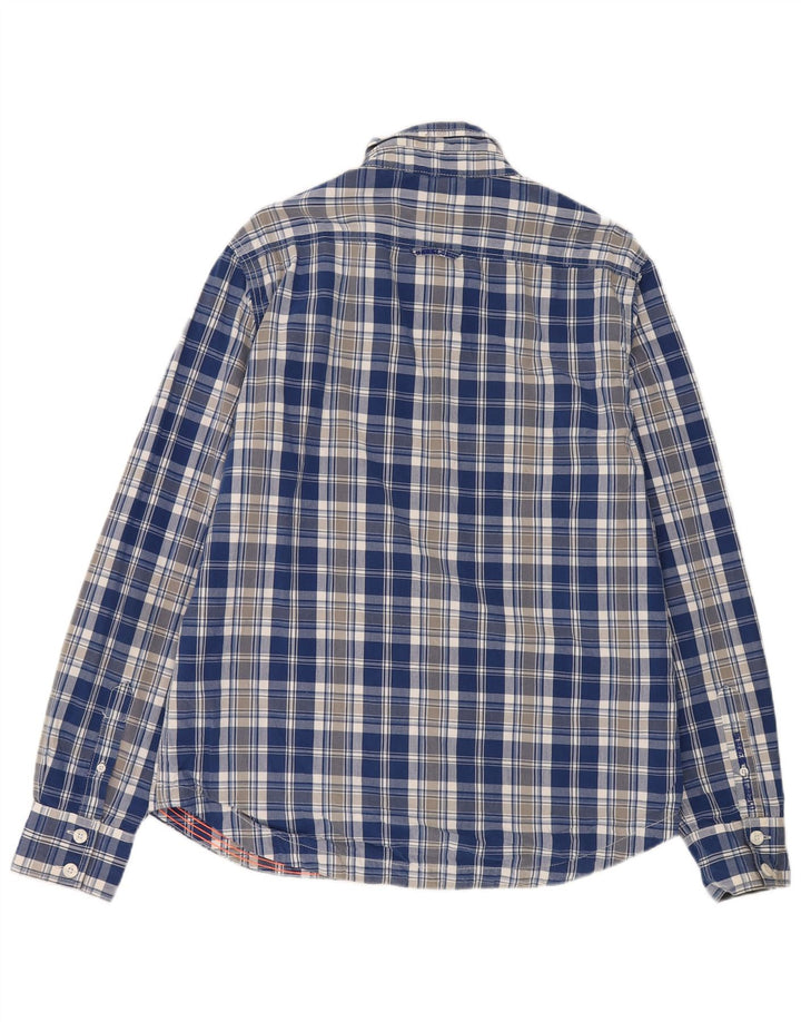 Мужская рубашка Superdry 2XL, синяя клетка, хлопок