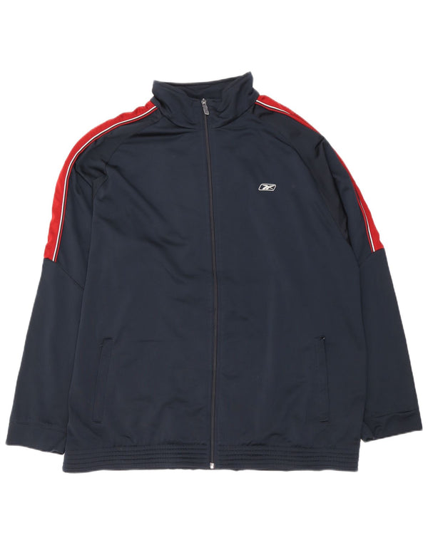 Мужская спортивная куртка Reebok XL темно-синяя с цветными блоками
