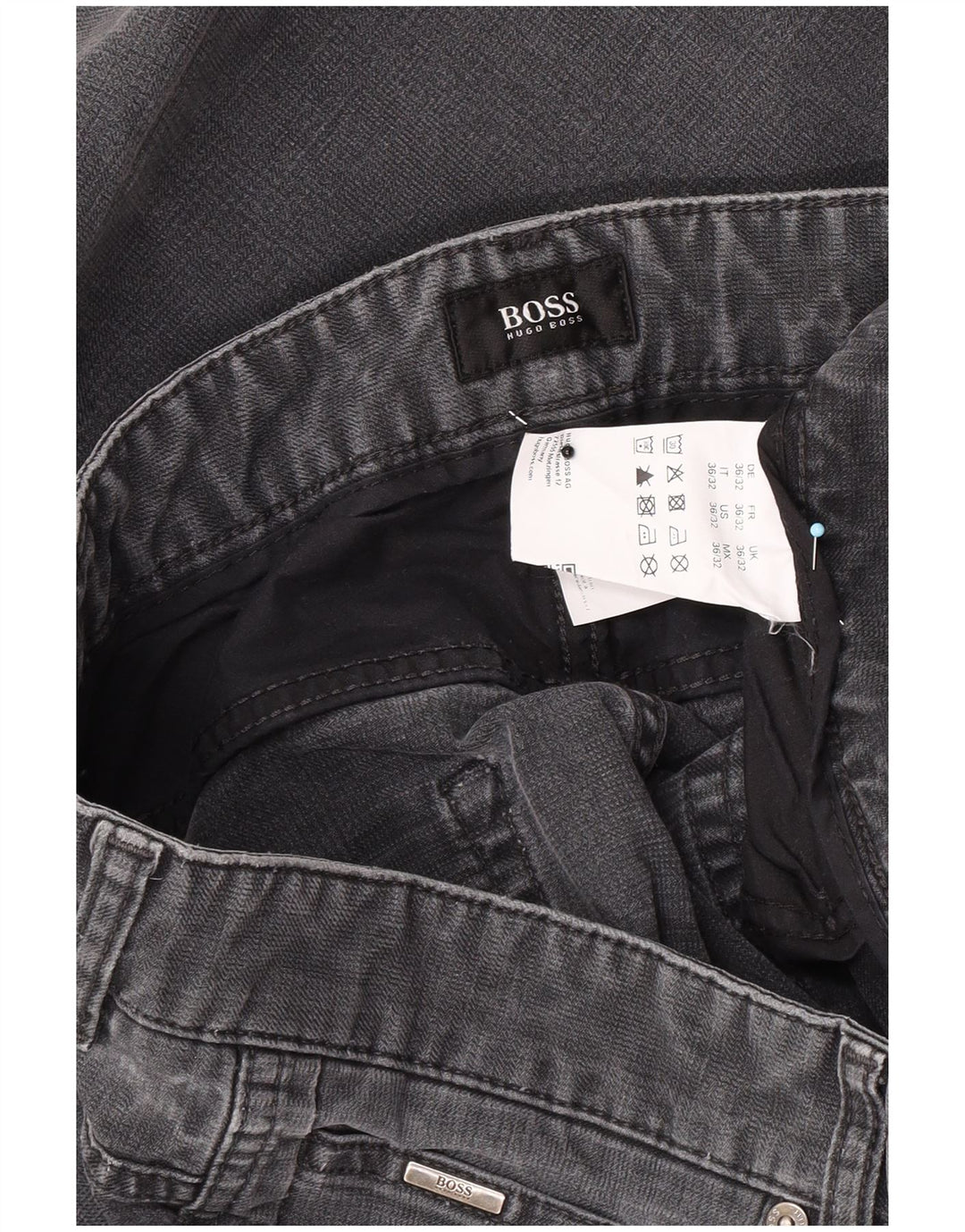 Мужские узкие джинсы Hugo Boss W36 L32 Серый хлопок