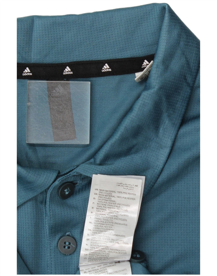 Мужская рубашка поло Adidas Aeroready, большая синяя полиэстер