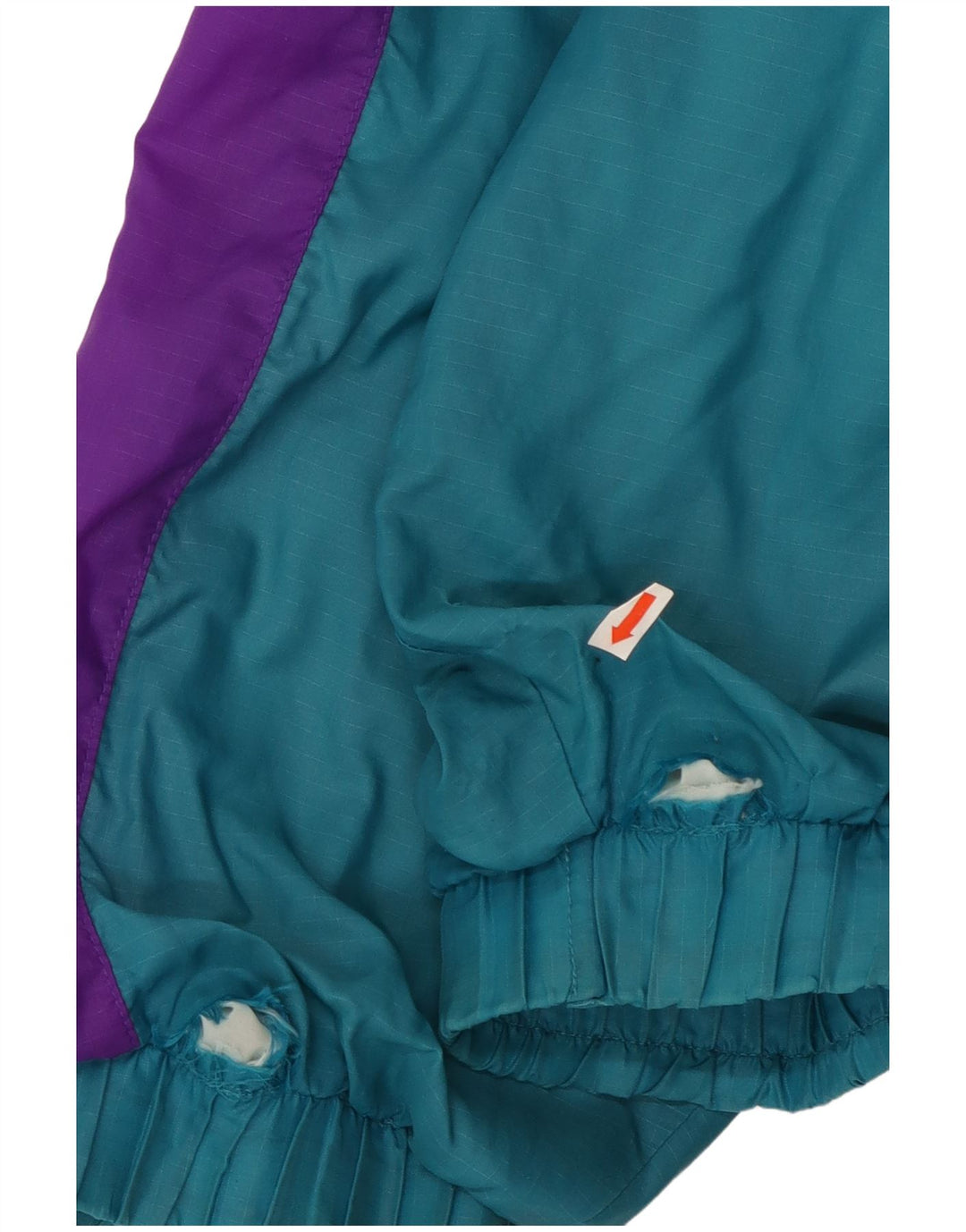 Винтажный мужской спортивный костюм, верхняя куртка, большой бирюзовый нейлон с цветными блоками, 90-е годы