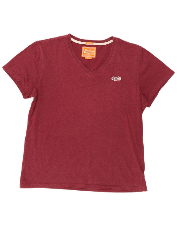 Мужская футболка Superdry, большой бордовый хлопок