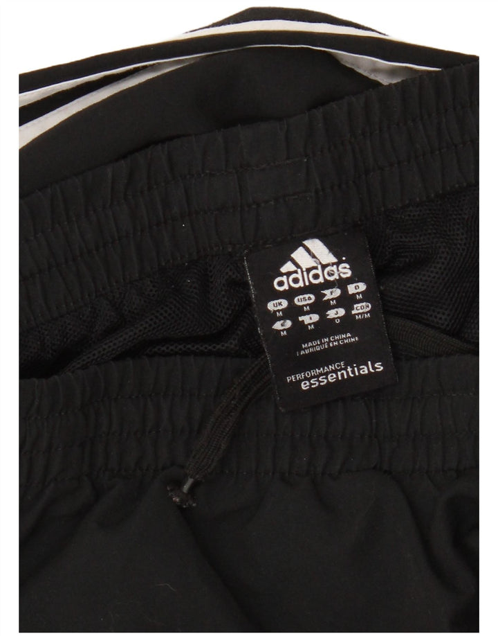 Мужские спортивные брюки Adidas среднего размера из полиэстера черного цвета