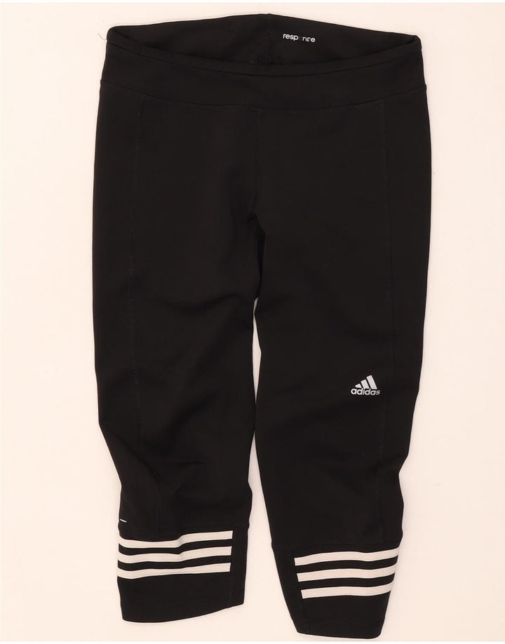 Женские леггинсы-капри Adidas Climalite UK 12/14, средний черный полиэстер