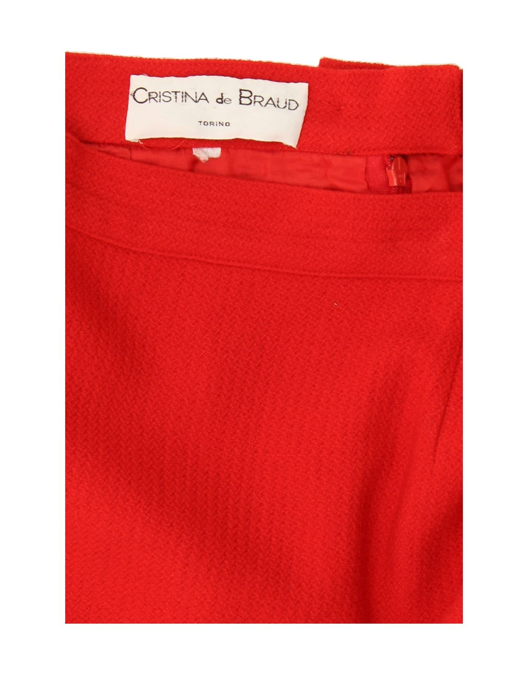 CRISTINA DE BRAUD Womens Pencil Skirt W28 Medium Red Vintage Cristina De Braud and Second-Hand Cristina De Braud from Messina Hembry 