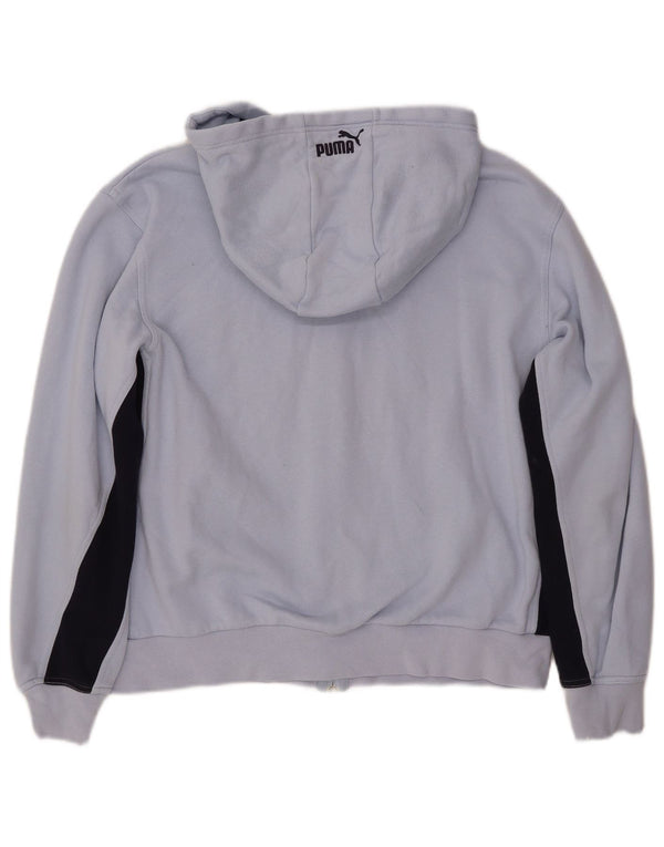 Женский джемпер с капюшоном PUMA UK 14, средний синий, хлопок с цветными блоками