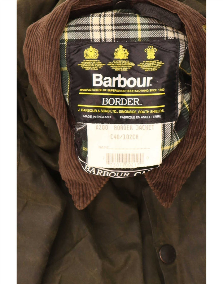 Мужская куртка Barbour из вощеного хлопка с каймой UK 40, средний цвет хаки, цветные блоки