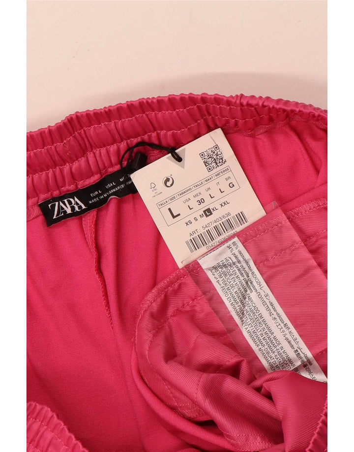 Женские спортивные шорты Zara, большие W30, розовые, вискоза