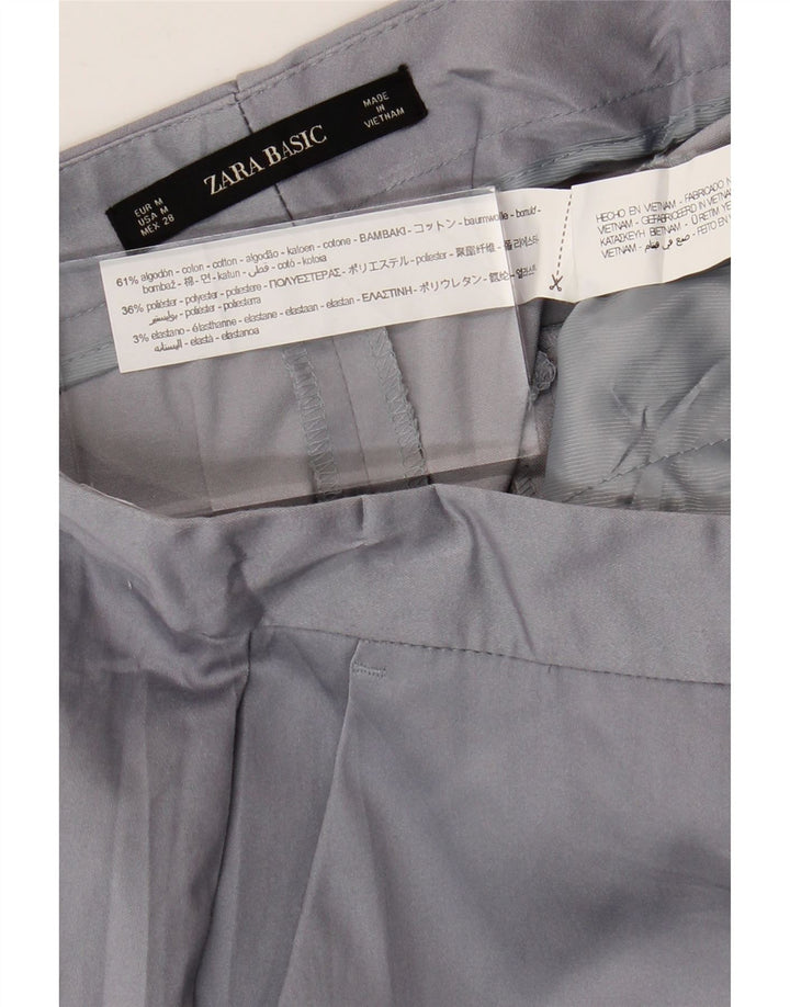 Женские прямые брюки чинос Zara, средние W28 L26, серые, хлопковые