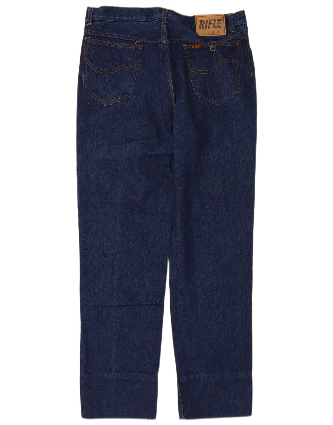 RIFLE Womens Straight Jeans W34 L31 Navy Blue Cotton