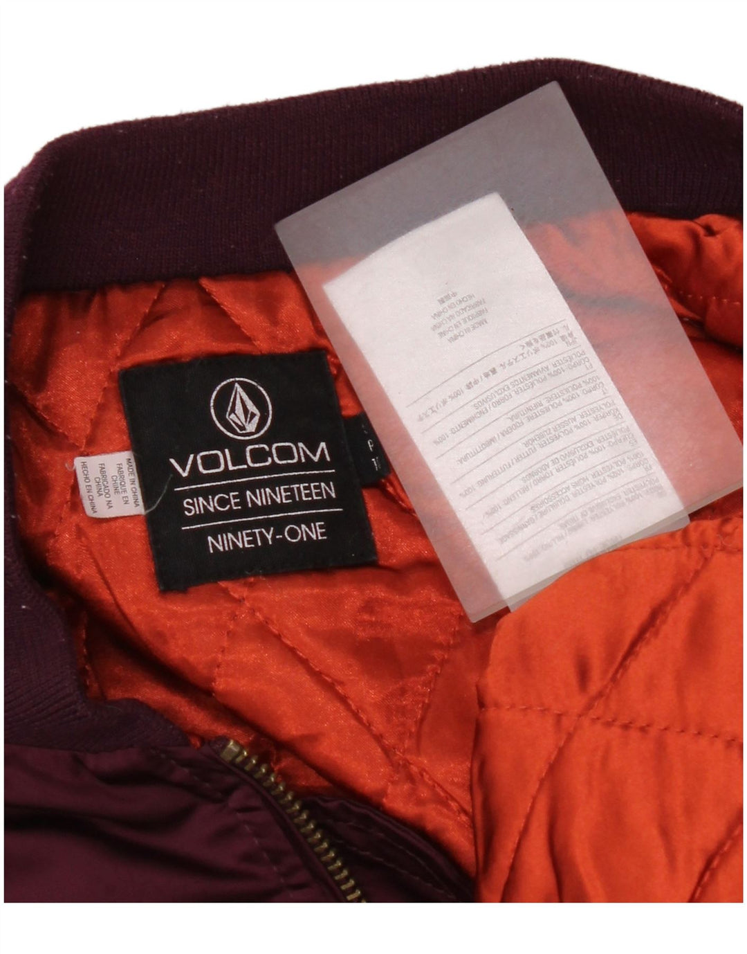 Женский бомбер оверсайз Volcom UK 10, маленький фиолетовый, полиэстер