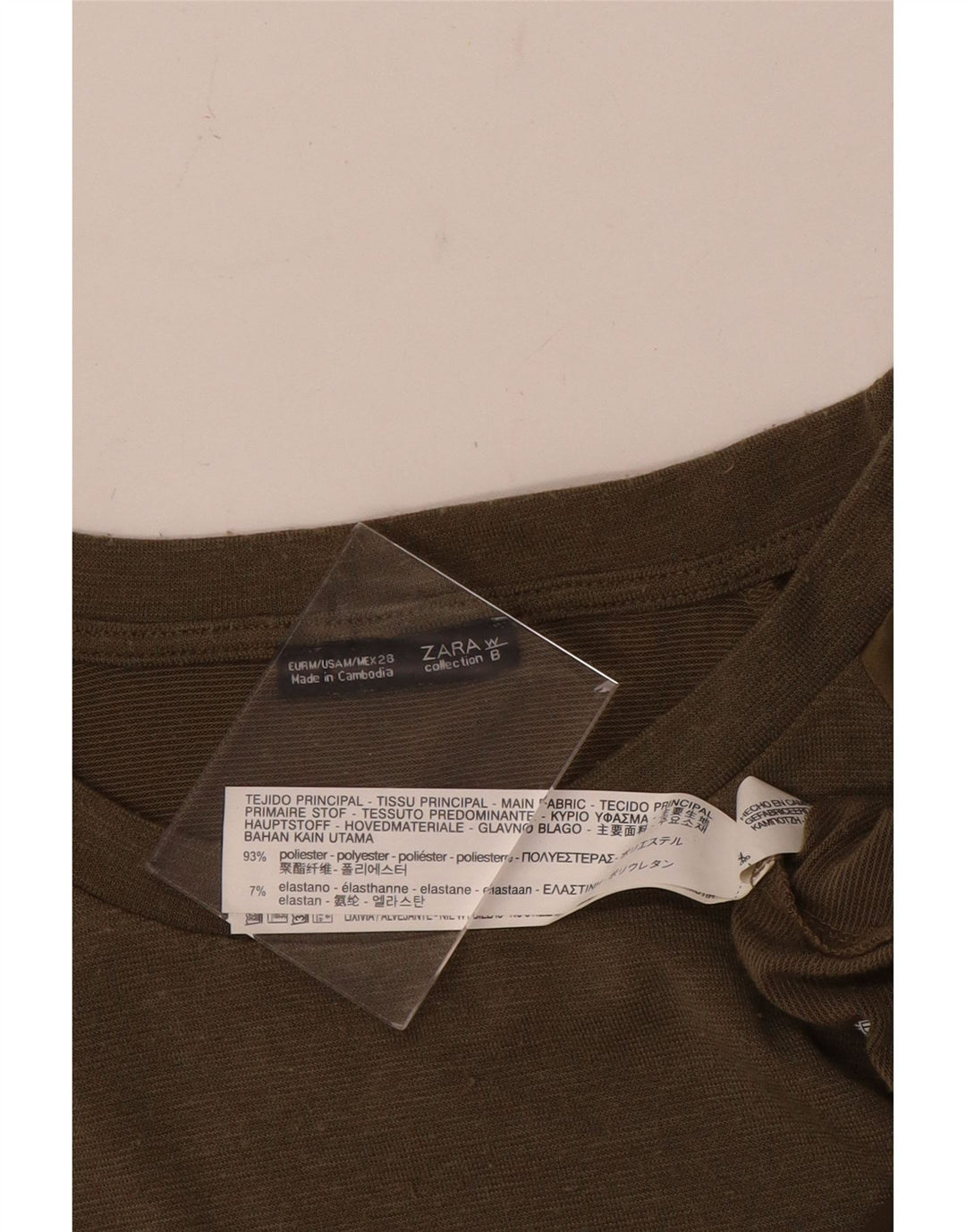 Женская асимметричная туника Zara UK 14, средний зеленый полиэстер