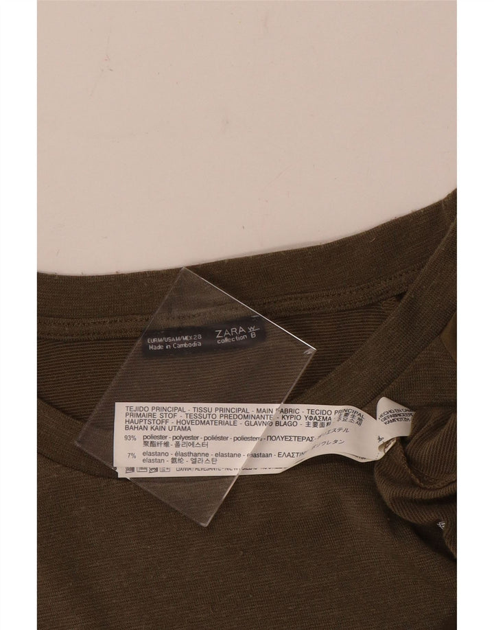 Женская асимметричная туника Zara UK 14, средний зеленый полиэстер