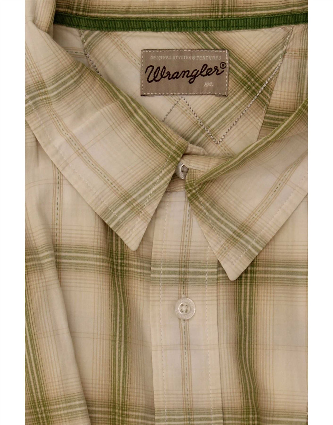 Мужская рубашка с коротким рукавом Wrangler XL зеленая клетка