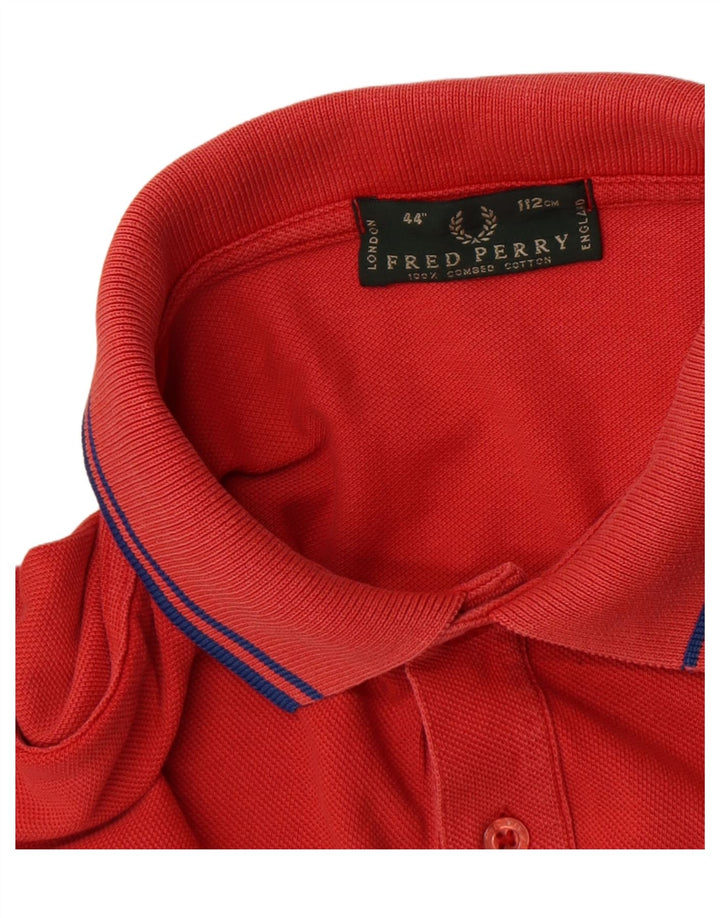 Мужская рубашка-поло Fred Perry, хлопок среднего красного цвета