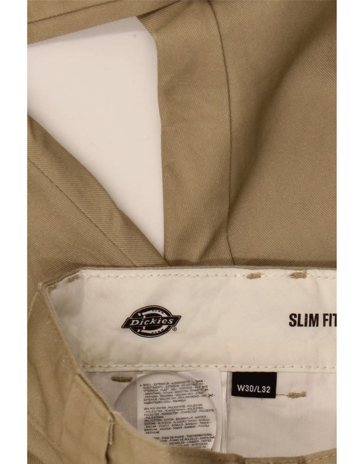 Мужские брюки-чиносы Dickies Slim Fit W30 L32 бежевого цвета из полиэстера