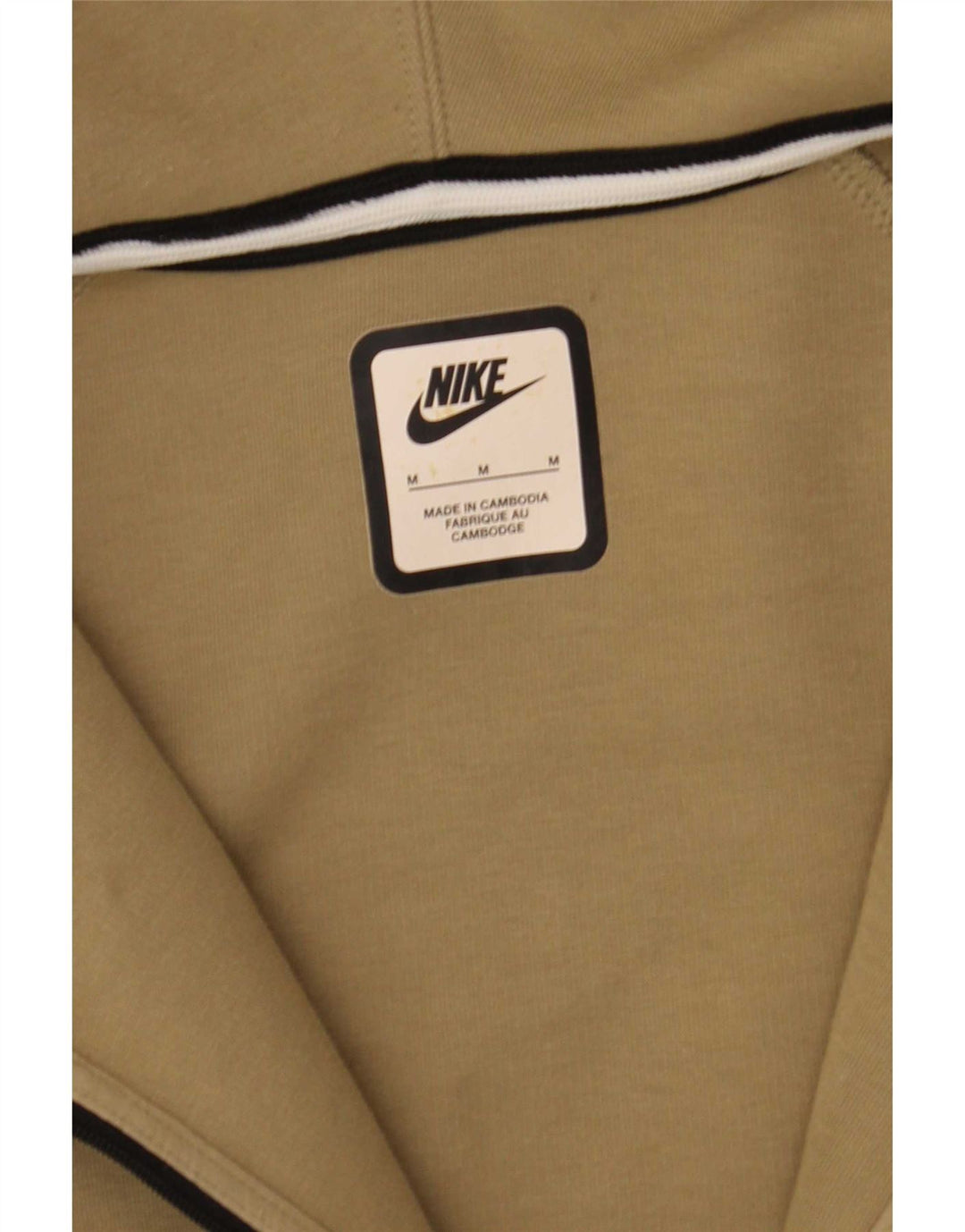 Мужской свитер с капюшоном на молнии Nike среднего размера, хаки, хлопок
