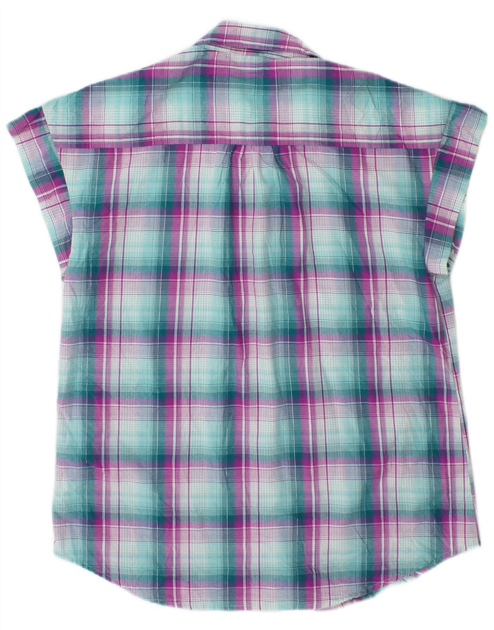 Рубашка без рукавов Lee Women Riders UK 14, средний зеленый полиэстер в клетку