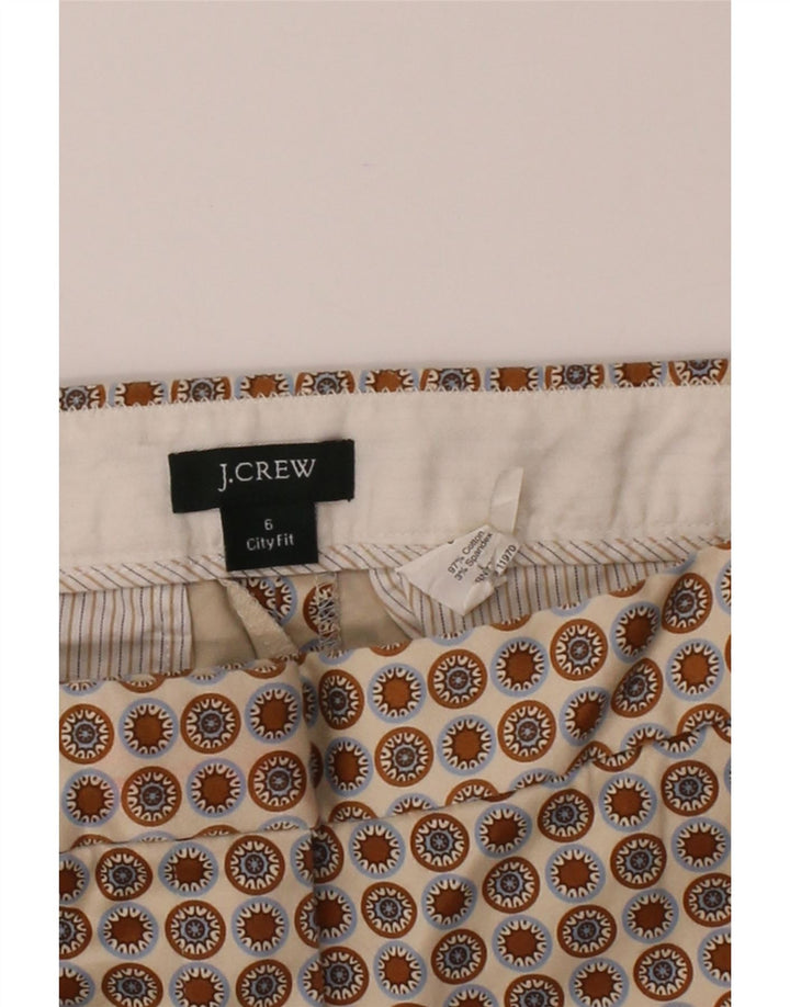 J. CREW Womens Abstract Pattern Cropped Trousers US 6 Medium W32 L25 Beige Vintage J. Crew and Second-Hand J. Crew from Messina Hembry 