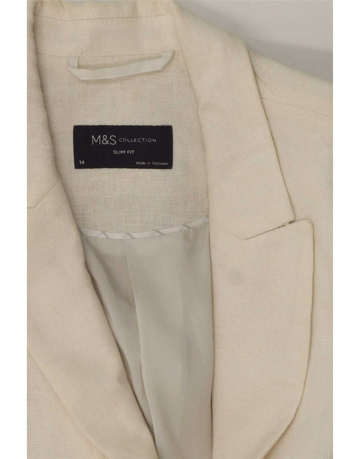 Женский пиджак на 1 пуговице Marks & Spencer, Великобритания 14, большой белый