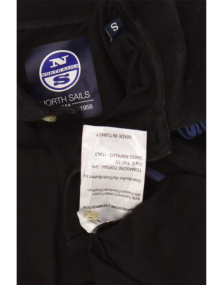 NORTH SAILS Mens Polo Shirt Small Black Cotton