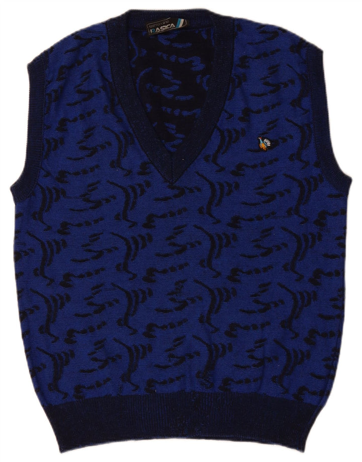 Мужской жилет Rasica с абстрактным узором, майка среднего размера, синяя вискоза
