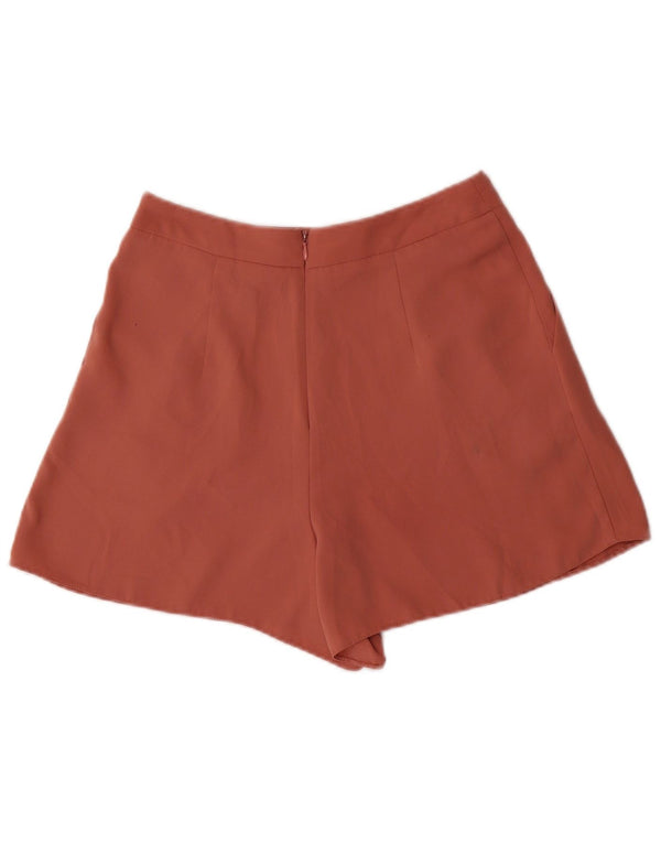 Topshop Женские шорты с завышенной талией и завязками, UK 10, маленькие W26, розовый полиэстер