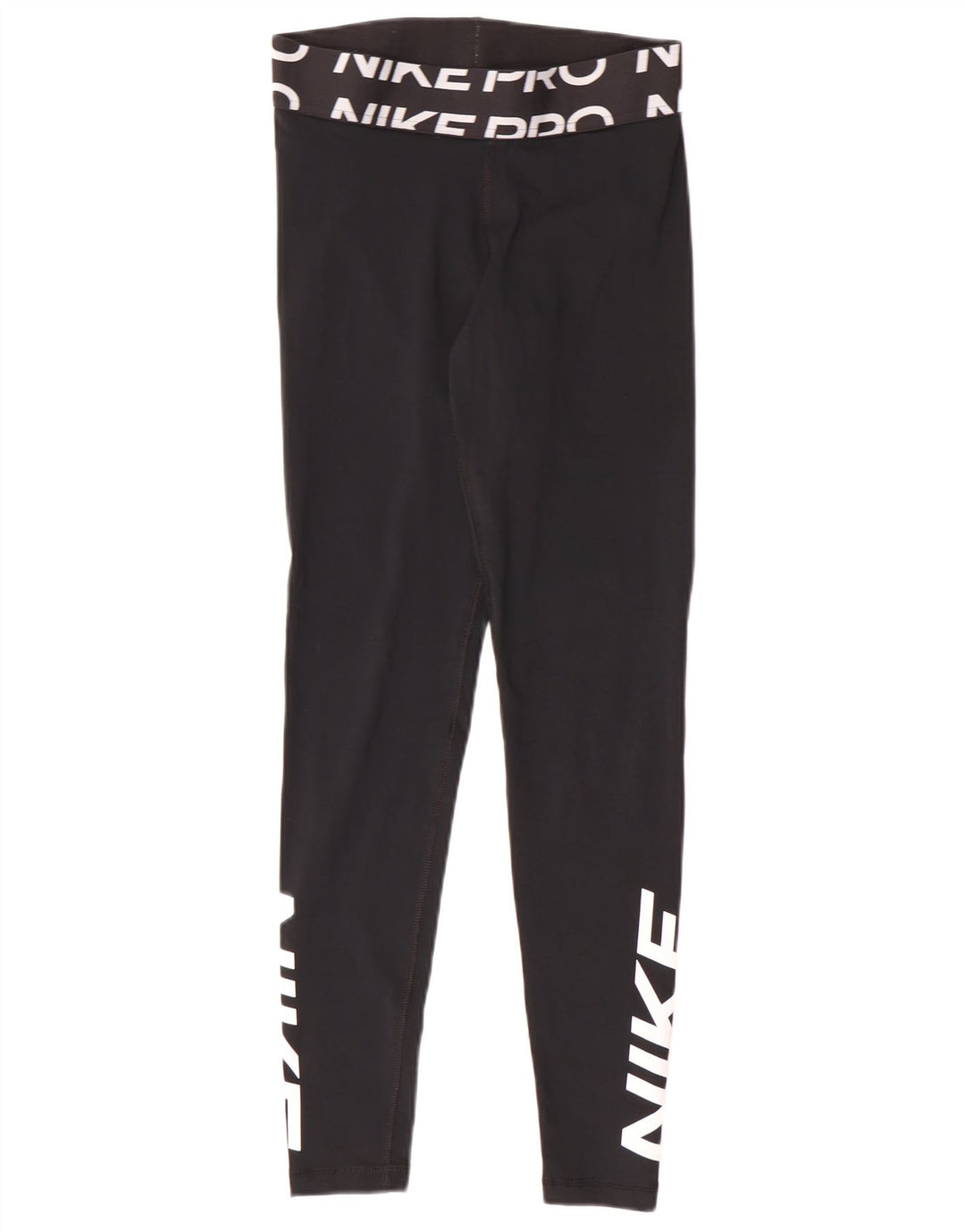 Женские леггинсы с рисунком Nike Dri Fit UK 10, маленькие черные спортивные из полиэстера