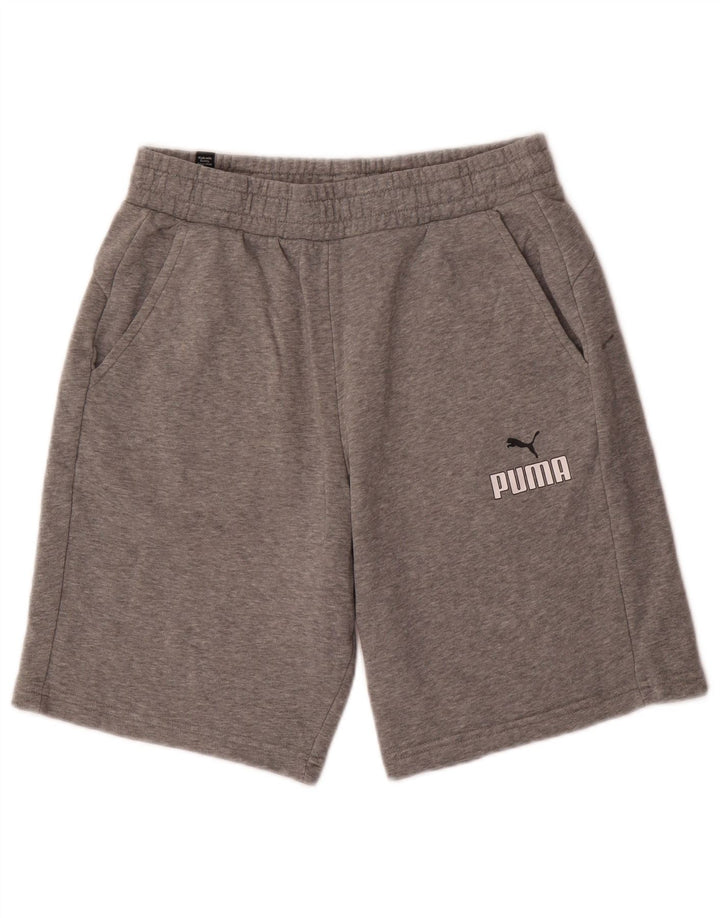 Мужские спортивные шорты Puma из хлопка среднего серого цвета