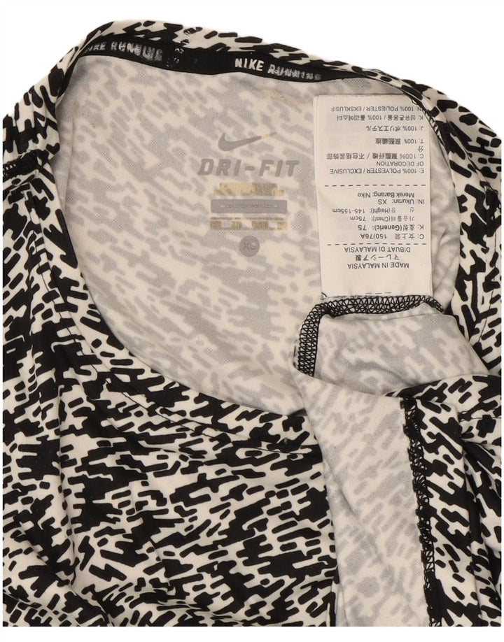 Женская футболка Nike Dri Fit Top UK 6 XS, черный полиэстер с крапинками